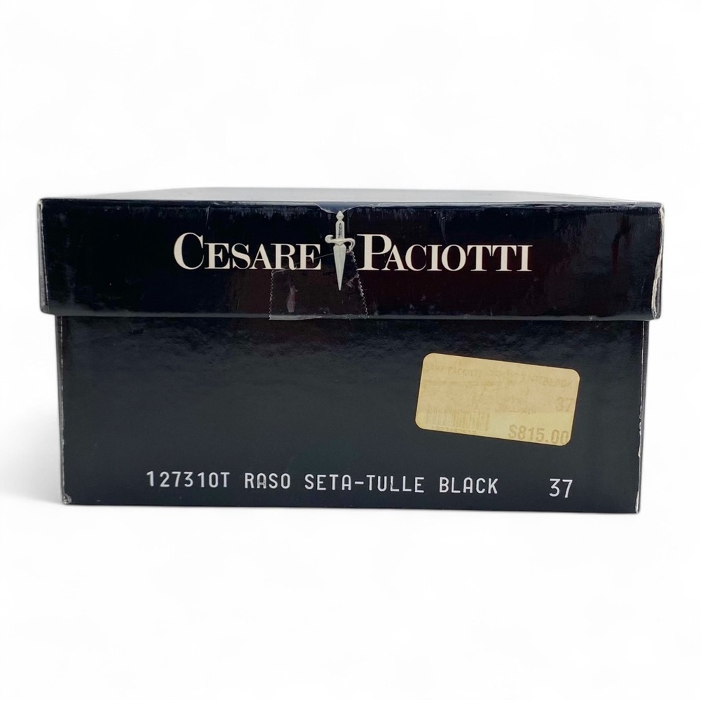 Cesare Paciotti Rasp Seta Tulle Black Heels Size 37​ - Picture 9 of 9